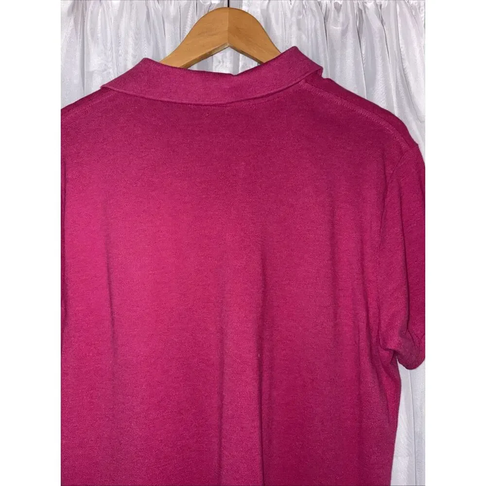 Polo Ralph Lauren Polo Shirt Men’s Sz L Slim Knit Short Sleeve Pink Golf Summer